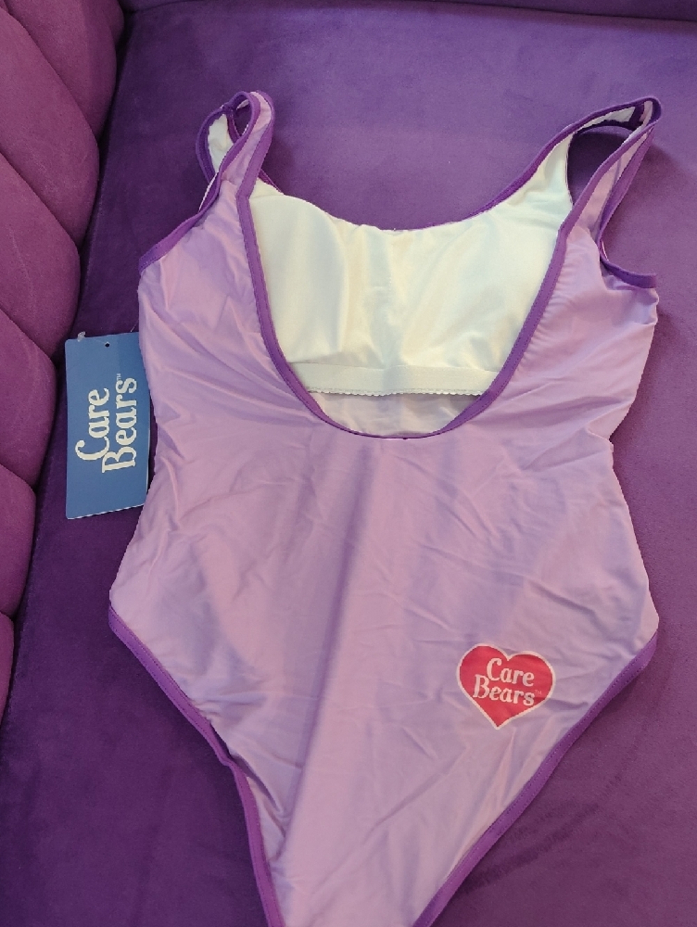 Care Bears Lavender Women's One-Piece Swimsuit with Sundae Graphic - Picture 3 of 4